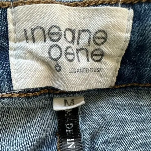 Insane Gene High Rise Cuff Premium Vintage Wash Distressed Shorts Size M (27) Blue