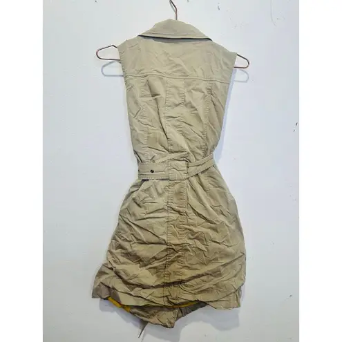 TOCCIN Beige Cotton Blend Front Button Wrap Style Trench Wrap Dress size 8