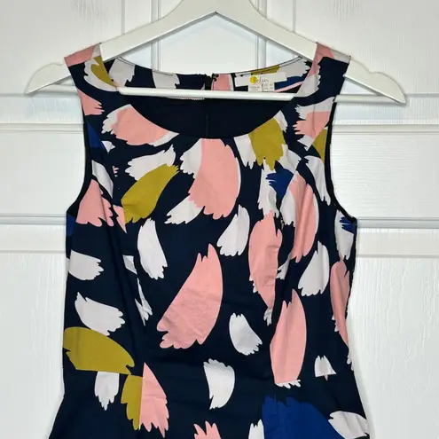 Boden Elena Sleeveless Fit Flare Cotton Blend Dress US 2R Blue Size 2