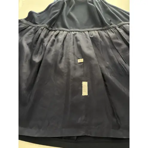 Vintage Adele Simpson Wrap Dress Size 6 Navy Blue Heritage Quiet Luxury Bergdorf