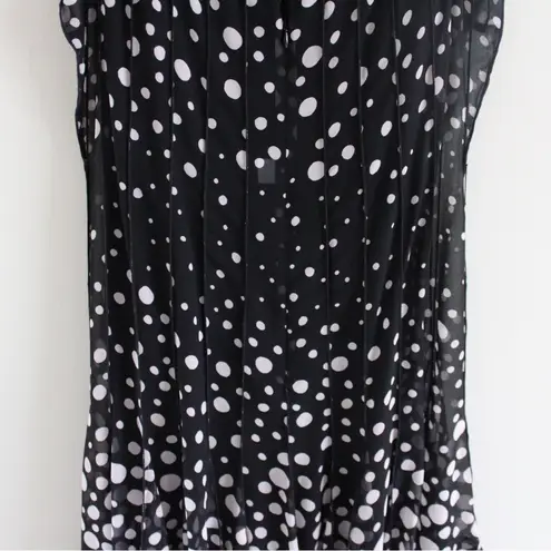Rickie Freeman Teri Jon Black Polk Dot Dress Size 16