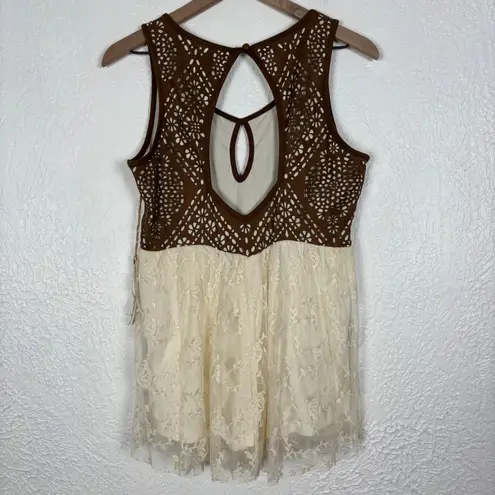 Gimmicks by BKE Gimmicks BKE Embroidered Faux Suede Lace Tank Top NWT Boho Size Medium