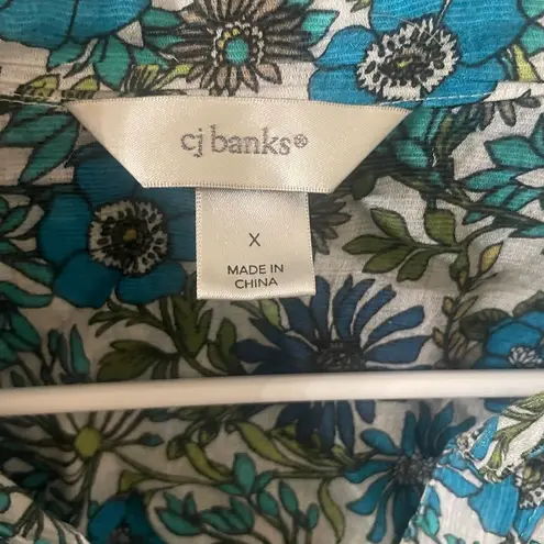 cj banks  Floral Print Button Up Blouse