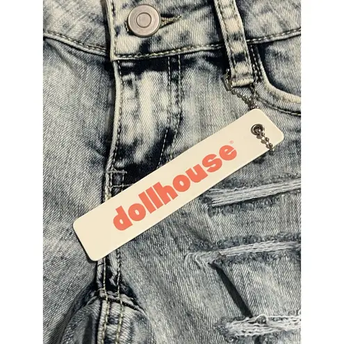 Dollhouse Denim Jean Shorts Womens Juniors Size 1 Distressed Light Washed NWT