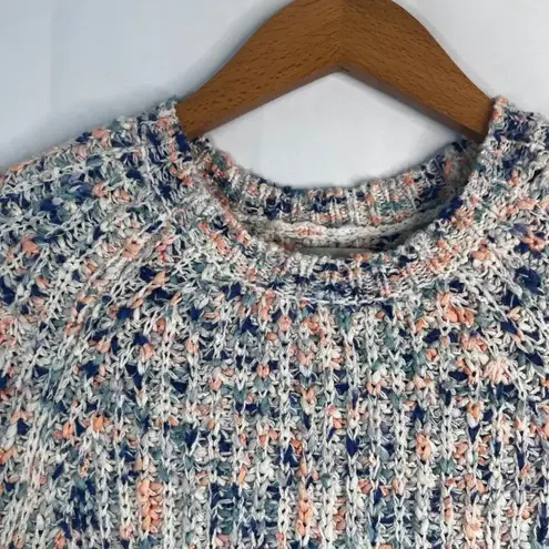 Silverflint Colorful Knit Fuzzy Soft Sweater Crewneck Pullover Size Small White