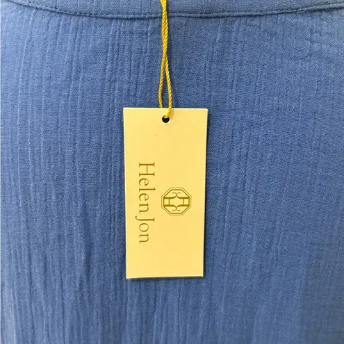 Helen Jon Textured Gauze Maxi. XS Blue