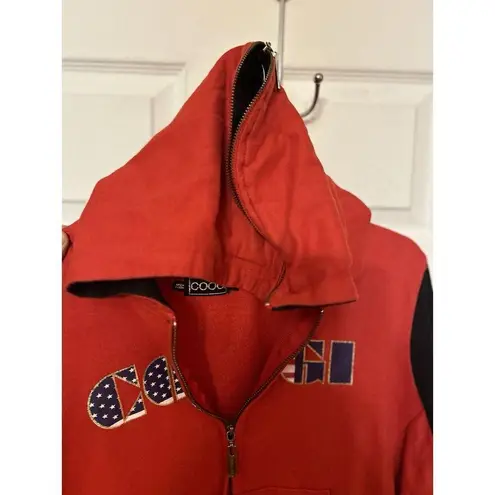 COOGI Vintage Hooded Jacket Y2K Size 1X Red USA