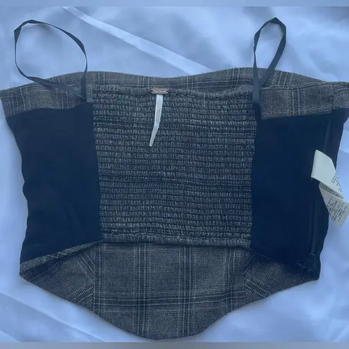 Free People  corset bandeau top in a cool plaid print