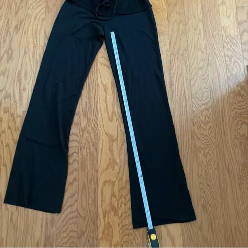 T Party Fashion T Party Black Flare Yoga Pants with Fringe Hem Size Small