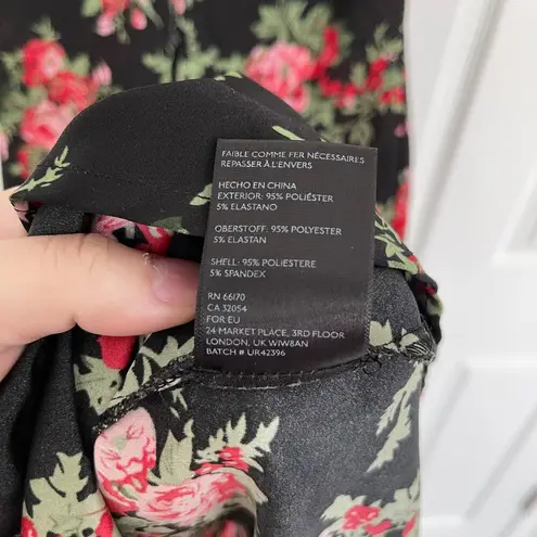 Urban Outfitters Staring at Stars  Black Floral Button Front Shirt Dress