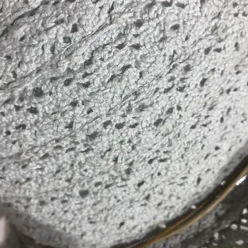 D&Y Lace Bucket Summer Sun Hat Crocheted Flexible Brim Cotton Light Aqua sz OS