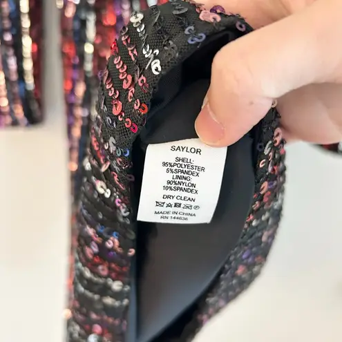 Saylor Multi Didion Sequin Long Sleeve Holiday Mini Dress Size S