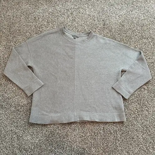 COS light gray ribbed long sleeve cotton top size M