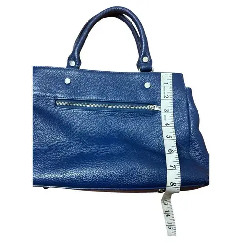 Lavorazione Artigianale Real Leather Italy Blue Shoulder Bag