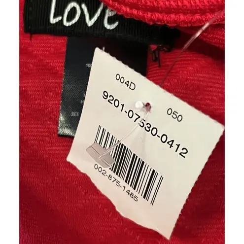 Love Brand Women's Size Medium Foil Print M Quilted Sweatshirt Red NEW