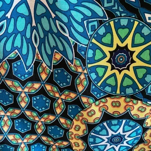 Winwin Win-Win Colorful 3/4 Sleeve Bell Sleeve Crew Neck Blouse Size S-M