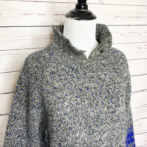 Vintage Segue Gray & Blue Fair Isle Wool Sweater Size Medium