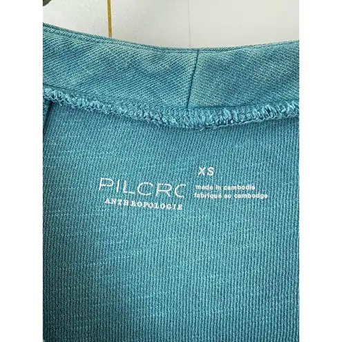 Pilcro from Anthropologie Teal Imogen Seamed Tunic Sweatshirt - Size - XS