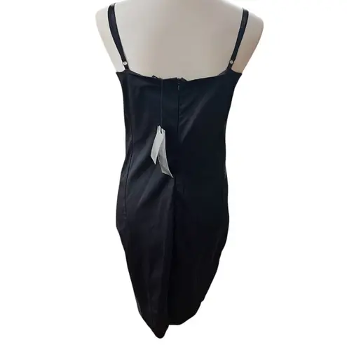 Italian Black Midi Bodycon Dress by Punto E Virgola NWT Glam Goth Size undefined