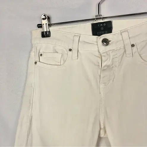 IRO White Jarodcla Mid Rise Raw Hem Skinny Jeans 25