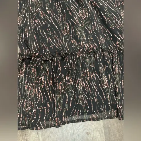 Bohme floral black pink midi dress