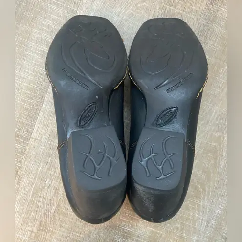 Born concept Born Rascal Leather Pull On Black Ankle Boots Sz 9.5 Classic Square Toe Booties