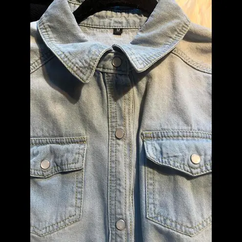 Stylish Light Wash Denim Shirt size Medium Blue