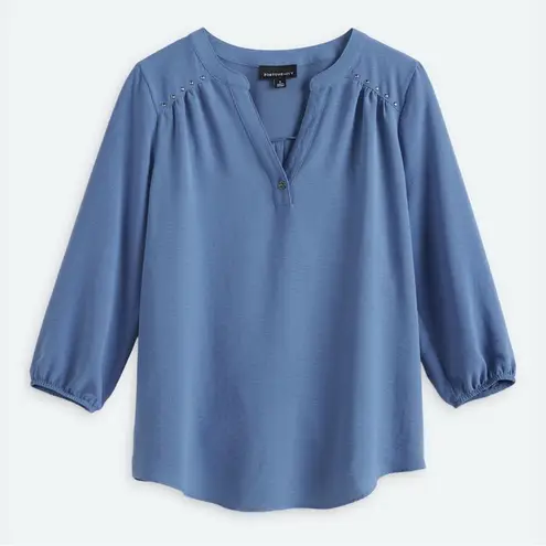 Fortune + Ivy Cindy Button Detail Blouse Blue Medium NWT STITCH FIX
