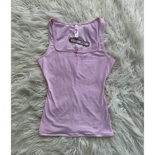 SKIMS Fits Everybody Picot Scoop Neck Tank Cherry Blossom Tonal Size XS