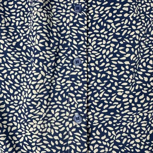 JODIFL Blouse Womens Large Leaf Print Button Up Short Sleeve Flowy Top