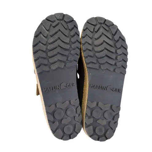 Haflinger LS15 Womens 7 38 10 Black Leather Triple Strap Corkbed Comfort Sandals