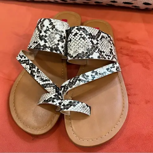 Unionbay  Royal UJ0RYL72 Snake Print Crisscross Slide Sandals Neutral 6.5M