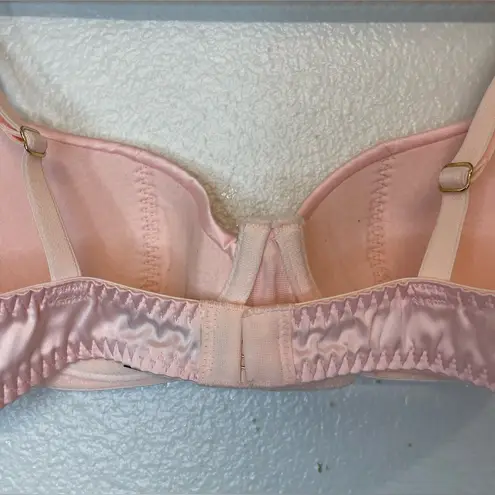 PLAYBOY by Coco de Mer Pinup Catch Me Satin Underwired Bra Baby Pink Size 32 B