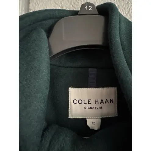 Cole Haan NWT Women's  Stand Collar Wool Blend Coat in Emerald Green size 12 - Image 3