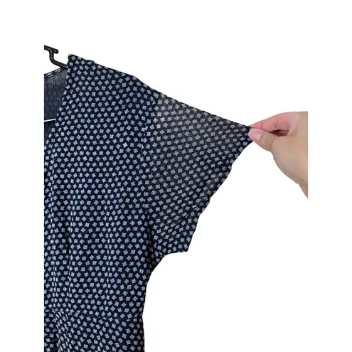 Vintage Paul Harris Design Navy White Polka Dot Maxi Dress Button Front M Blue Size M