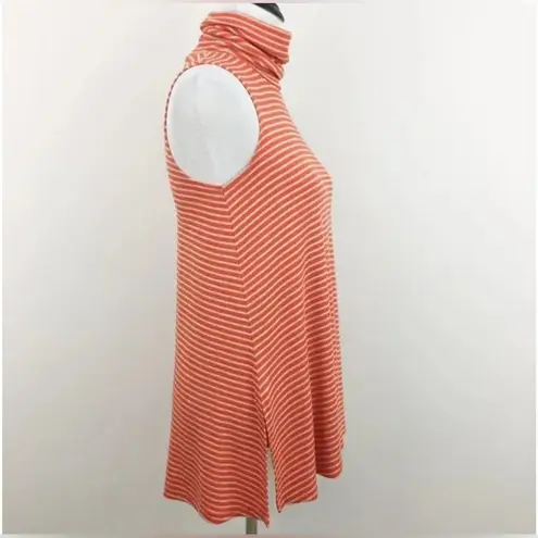 Puella Orange Striped Turtleneck Swing Top Sleeveless Tunic S Size M