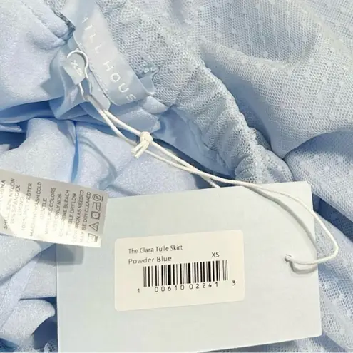 Hill House Clara Tiered Tulle Skirt, Powder Blue, XS