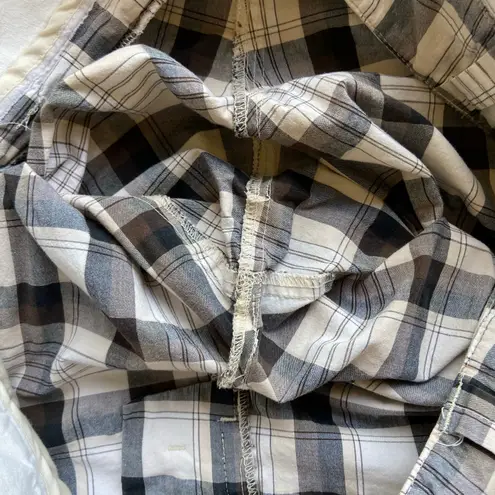 New York & Co NY&CO Womens Shorts Size 16 Manhattan Chino Tan Black White Plaid