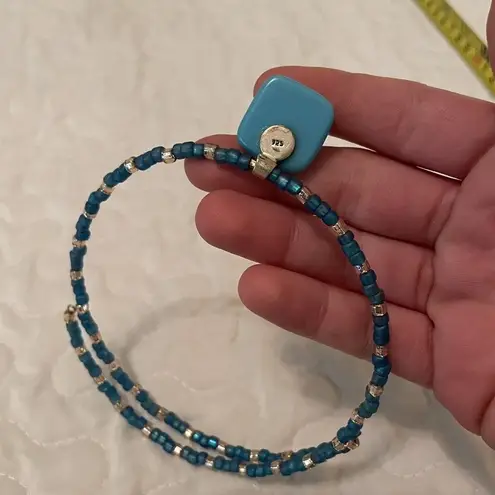 Women’s Bead Costume Necklace Beaded Blue Glass Choker