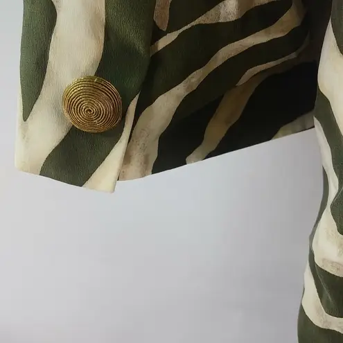 Dana Buchman 10 Silk Choco & Creme Animal Blazer