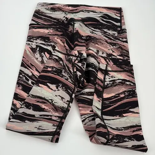 Lululemon Marble Print Capri Leggings Pink Size M
