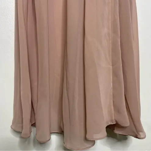 Jenny Yoo Farrah Ruffle Chiffon Gown Pink Size 8