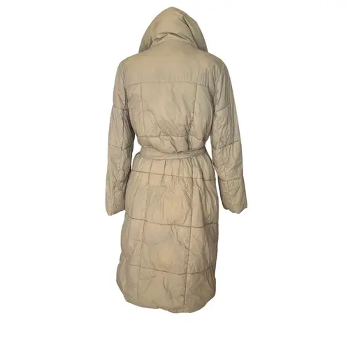 Ellen Tracy Camel Pillow Cowat SMALL Puffer Warm Quilted Trench Designer $296