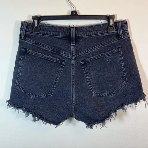 Abercrombie & Fitch ✨  Women’s The Mom High Rise Shorts Black Distressed 6 Curve - Image 5