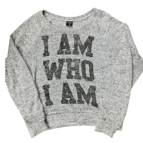 Speckled Gray Knit Graphic Sweater