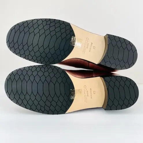 Jimmy Choo Dondo Rosewood Metallic Grainy Leather Biker Ankle Boots EU 40