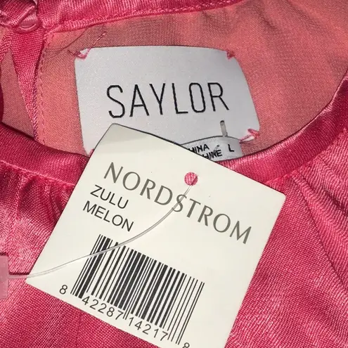 Saylor NWT Melon Pink Zulu Puff Short Sleeve Mini Dress Women’s Large L