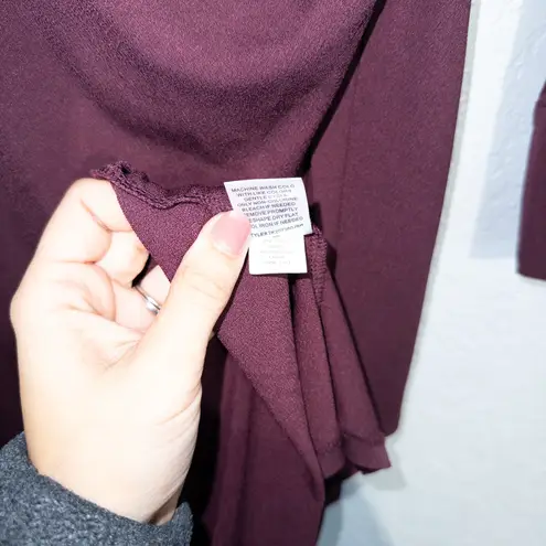 Jaclyn Smith Wine Purple Wrap Maxi Dress Size Large