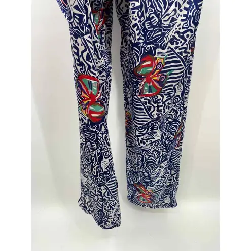 Molly Bracken Jumpsuit Womens Small Zip Up Back Sleeveless Tie Waist Pockets