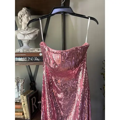 retrofete Ember Sequin Strapless Maxi Dress Pink Womens Size XS